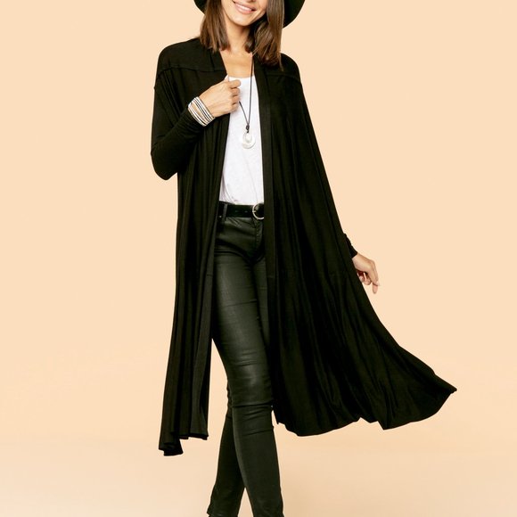 NWT Flowy Solid Cardigan MADE IN USA - Picture 4 of 8